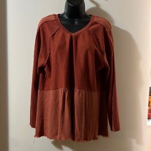 Women's Rust Long Sleeve Top